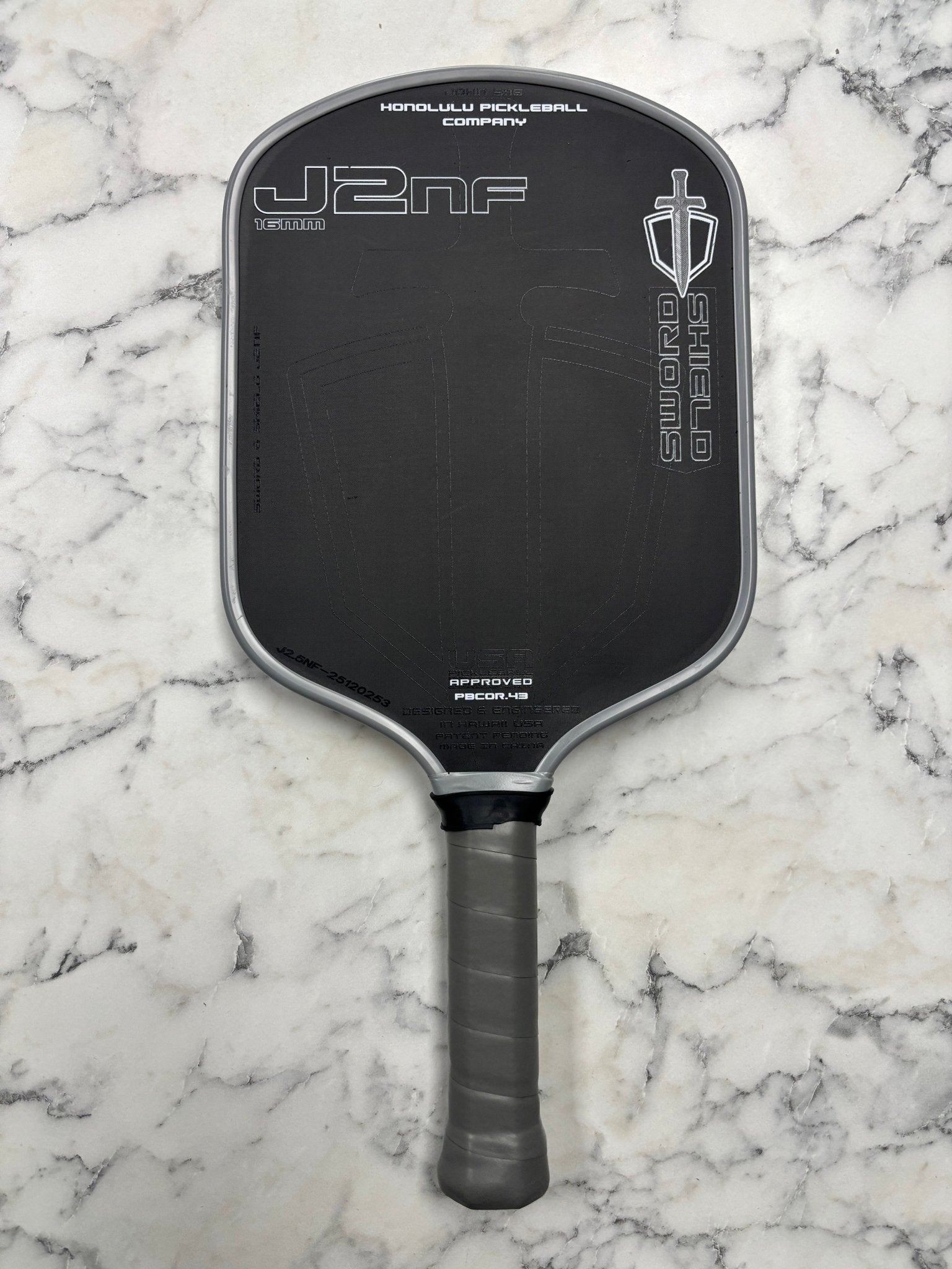 Honolulu Sword & Shield J2NF Long Handle Pickleball Paddle