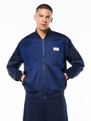 Piano Bomber Jacket-Maritime Blue