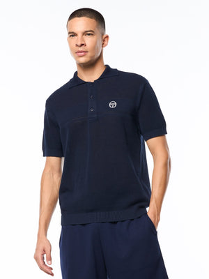 Sabino Knit Polo-Maritime Blue