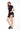 SEVILLA SUEDED CORSET DRESS - BLACK - Spinwave Pickleball Inc.
