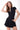 SEVILLA SUEDED CORSET DRESS - BLACK - Spinwave Pickleball Inc.
