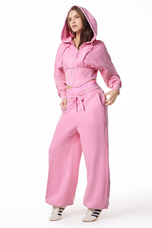 11Nil AMSTERDAM FRENCH TERRY TRACK PANT - SNOW WASH PINK