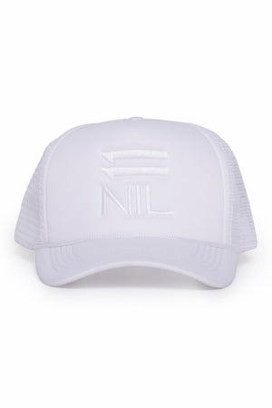 11Nil SIGNATURE STACKED TRUCKER HAT - WHITE