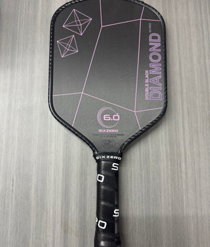 Six Zero Double Black Diamond Control Pickleball Paddle 16mm - Cherry Blossom / Black Edge Guard - USED