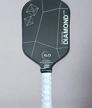 Custom Six Zero Double Black Diamond Elongated Pickleball Paddle - Hesacore Grip - Panda