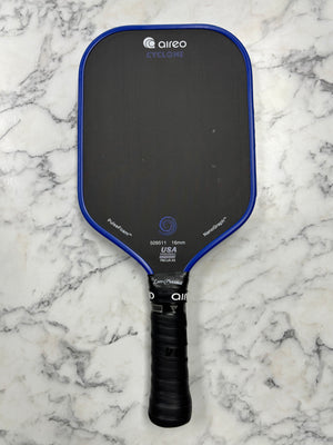 AIREO Cyclone 2.0 16mm Blue Pickleball Paddle — Spinwave Certified Pre-Owned (Mint)