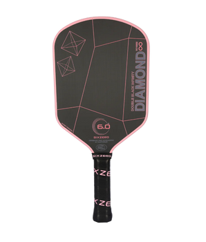 Six Zero Infinity Edgeless Double Black Diamond Control 16mm Pickleball Paddle - Cherry Blossom