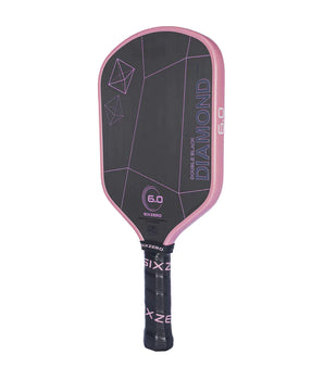 Six Zero Double Black Diamond Control Pickleball Paddle 16mm - Cherry Blossom / Pink Edge Guard