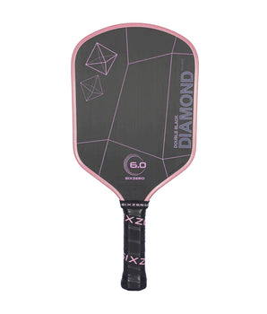 Six Zero Double Black Diamond Control Pickleball Paddle 16mm - Cherry Blossom / Pink Edge Guard