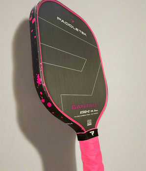 Custom Paddletek ESQ-C Pickleball Paddle - Hesacore Grip - Pink Splatter