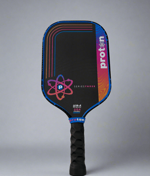 Custom Proton Series Three Flamingo Pickleball Paddle - Hesacore Grip - Blackout - Spinwave Pickleball Inc.