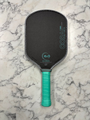 Six Zero Coral Pro 16mm Widebody Pickleball Paddle — Spinwave Certified Pre-Owned (Mint)