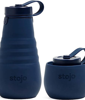 STOJO Collapsible Water Bottle – Denim Blue, 20oz / 592ml