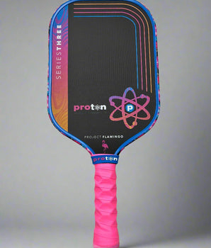 Custom Proton Series Three Flamingo Pickleball Paddle - Hesacore Grip - Aloha - Spinwave Pickleball Inc.