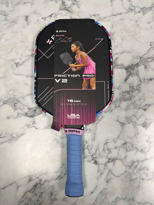 Custom RPM Friction Pro V2 Elongated 16mm Ella Oh Graffiti Pickleball Paddle — Spinwave Certified Pre-Owned (Mint)