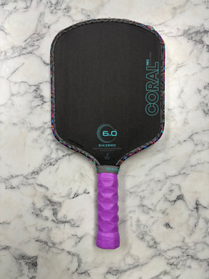 Six Zero Coral Pro 16mm Widebody Pickleball Paddle — Spinwave Certified Pre-Owned (Mint)