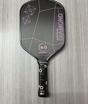Six Zero Double Black Diamond Control Pickleball Paddle 16mm - Cherry Blossom / Black Edge Guard - USED