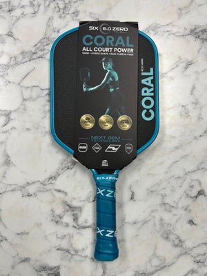 Six Zero Coral 16mm Hybrid Raw Carbon Fiber Pickleball Paddle — Spinwave Certified Pre-Owned (Mint)