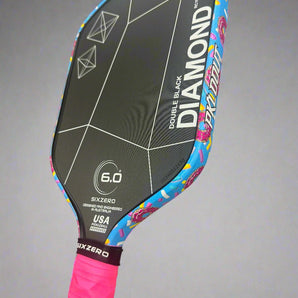 Custom Six Zero Double Black Diamond Elongated Pickleball Paddle - Donut Shop