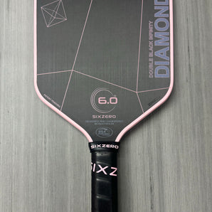 Six Zero Infinity Edgeless Double Black Diamond Control 16mm Pickleball Paddle - Cherry Blossom - USED