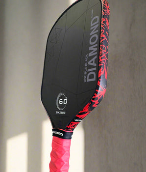 Custom Six Zero Double Black Diamond 16mm Pickleball Paddle - Hesacore Grip - Inferno