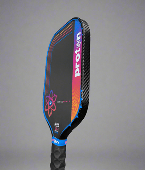 Custom Proton Series Three Flamingo Pickleball Paddle - Hesacore Grip - Blackout - Spinwave Pickleball Inc.