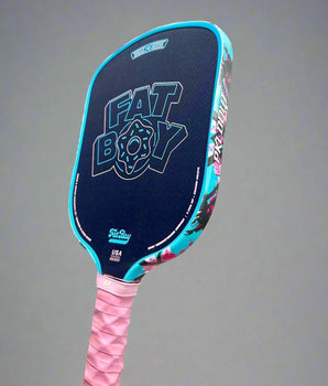 Custom Bread & Butter The Fat boy 16mm Pickleball Paddle - Hesacore Grip - Slyce Speed Cap - Wipeout