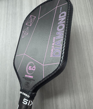 Six Zero Double Black Diamond Control Pickleball Paddle 16mm - Cherry Blossom / Black Edge Guard - USED