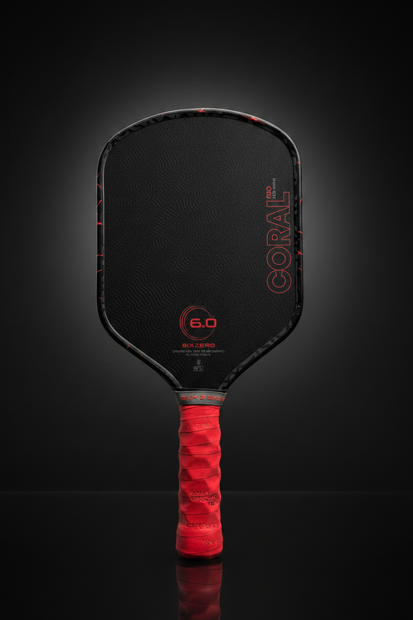 Custom Six Zero Coral Pro 16mm Pickleball Paddle - Firestorm - Spinwave Pickleball Inc.