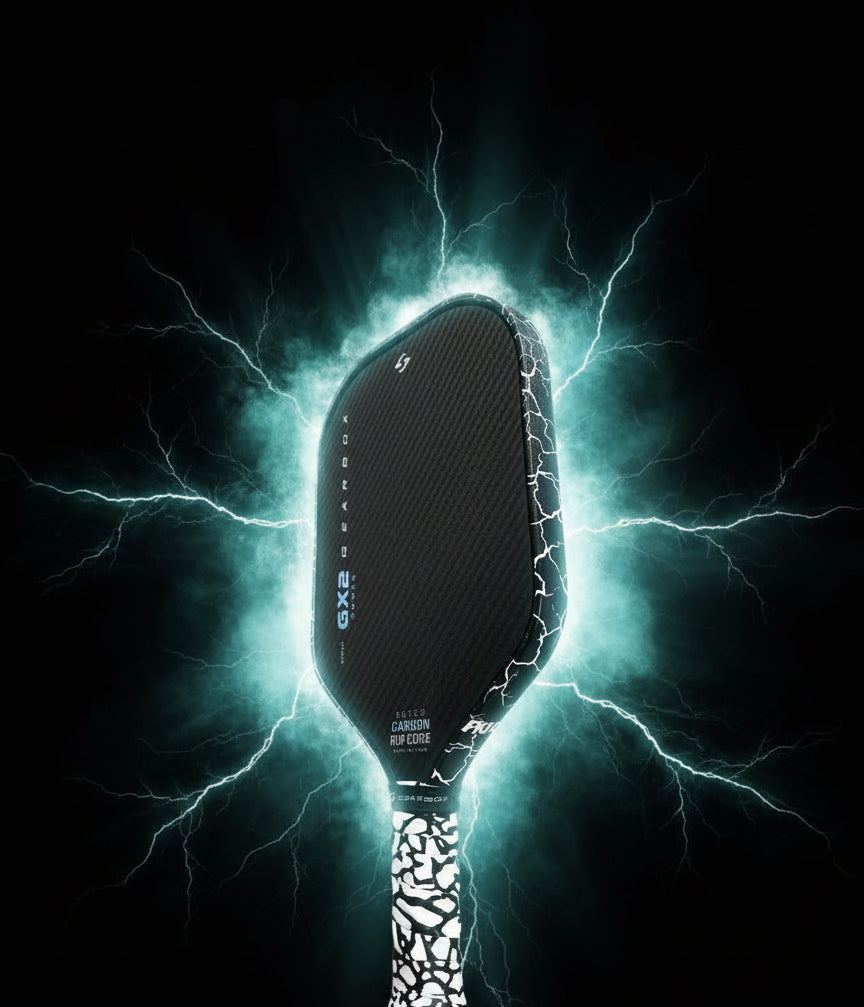 Custom Gearbox GX2 Power Carbon Fiber Pickleball Paddle - Hesacore Grip - Oreo - Spinwave Pickleball Inc.