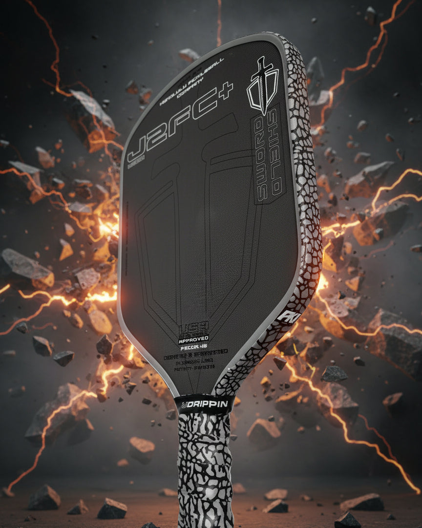 Custom HONOLULU Pickleball Company Sword & Shield J2FC+ - Grey Camo - Spinwave Pickleball Inc.