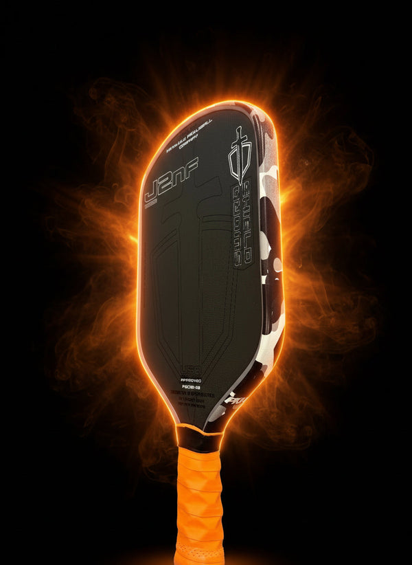 Custom HONOLULU Pickleball Company Sword & Shield J2NF - Orange Camo - Spinwave Pickleball Inc.