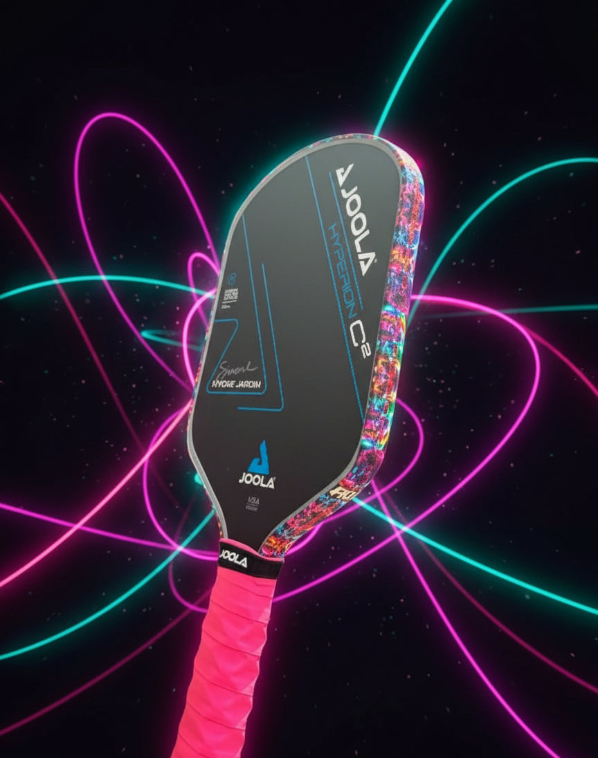 Custom Joola Hyperion C2 14mm - Hesacore Grip - Neon Skulls - Spinwave Pickleball Inc.