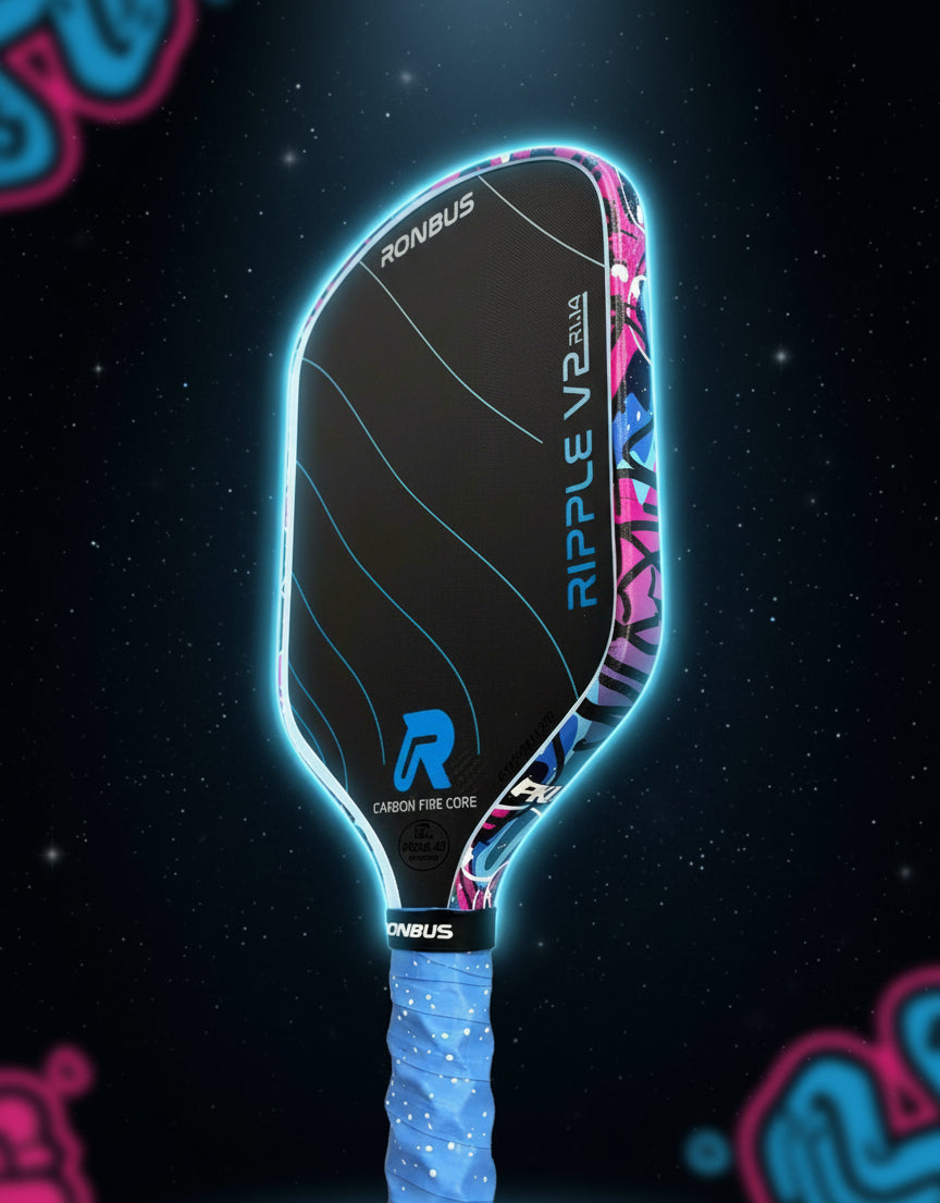 Custom RONBUS Ripple V2 14mm Pickleball Paddle - Hesacore Grip - Graffiti - Spinwave Pickleball Inc.