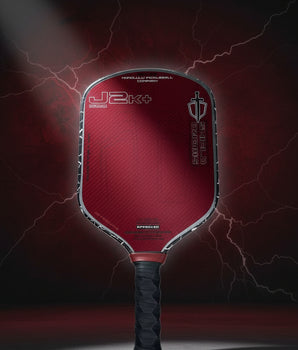 Custom Red HONOLULU Pickleball Company Sword & Shield J2K+ - Black Magma - Spinwave Pickleball Inc.