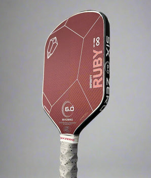 Custom Six Zero Infinity Ruby 16mm Pickleball Paddle - Hesacore Grip - Slyce Speed Cap - Cement drip