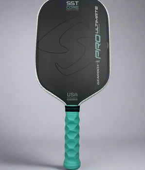 Custom GEARBOX Pro Ultimate Elongated 16mm - Pickleball Paddle - Hesacore Grip - White Carbon