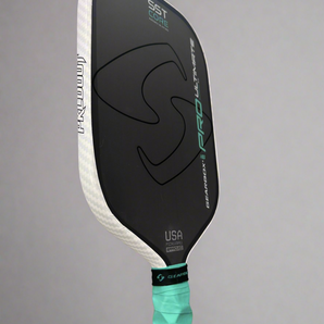 Custom GEARBOX Pro Ultimate Elongated 16mm - Pickleball Paddle - Hesacore Grip - White Carbon