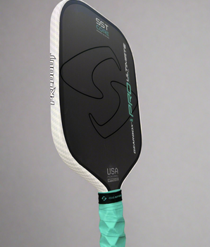 Custom GEARBOX Pro Ultimate Elongated 16mm - Pickleball Paddle - Hesacore Grip - White Carbon