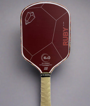 Custom Six Zero Ruby Pickleball Paddle - Hesacore Grip - Rock 'n Skulls