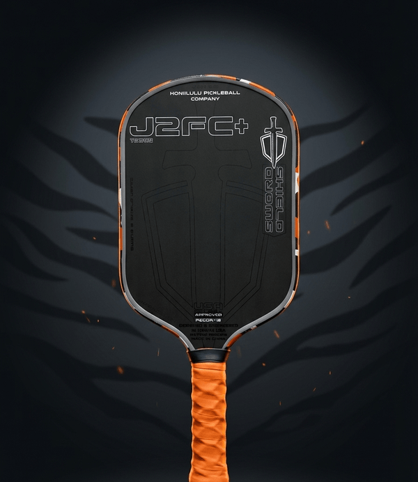 Custom HONOLULU Pickleball Company Sword & Shield J2FC+ - Tiger Style - Spinwave Pickleball Inc.