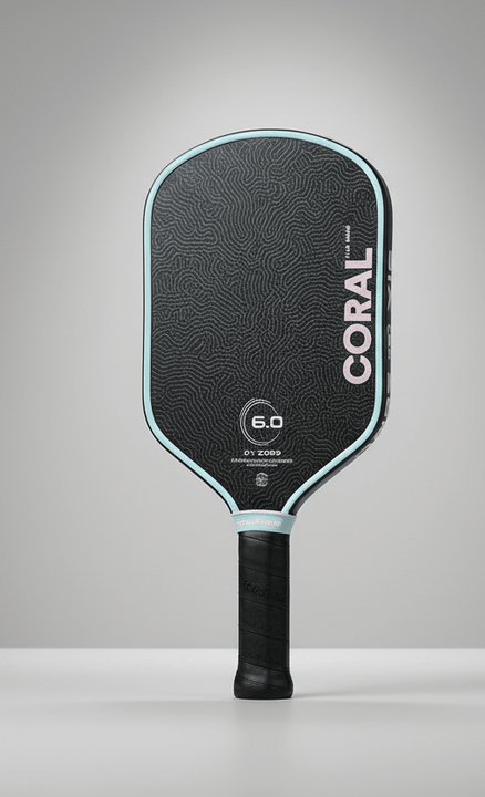 Custom Six Zero Coral Lightweight 16mm Pickleball Paddle - Blackout