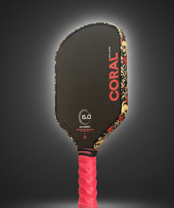 Custom Six Zero Hybrid Coral 16mm Pickleball Paddle - Coral Reaper - Spinwave Pickleball Inc.