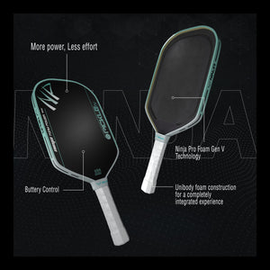 NINJA Green Gen V Foam 16mm Elongated Pickleball Paddle