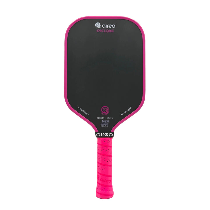 AIREO Cyclone Hot Pink 2.0 16mm Pickleball Paddle