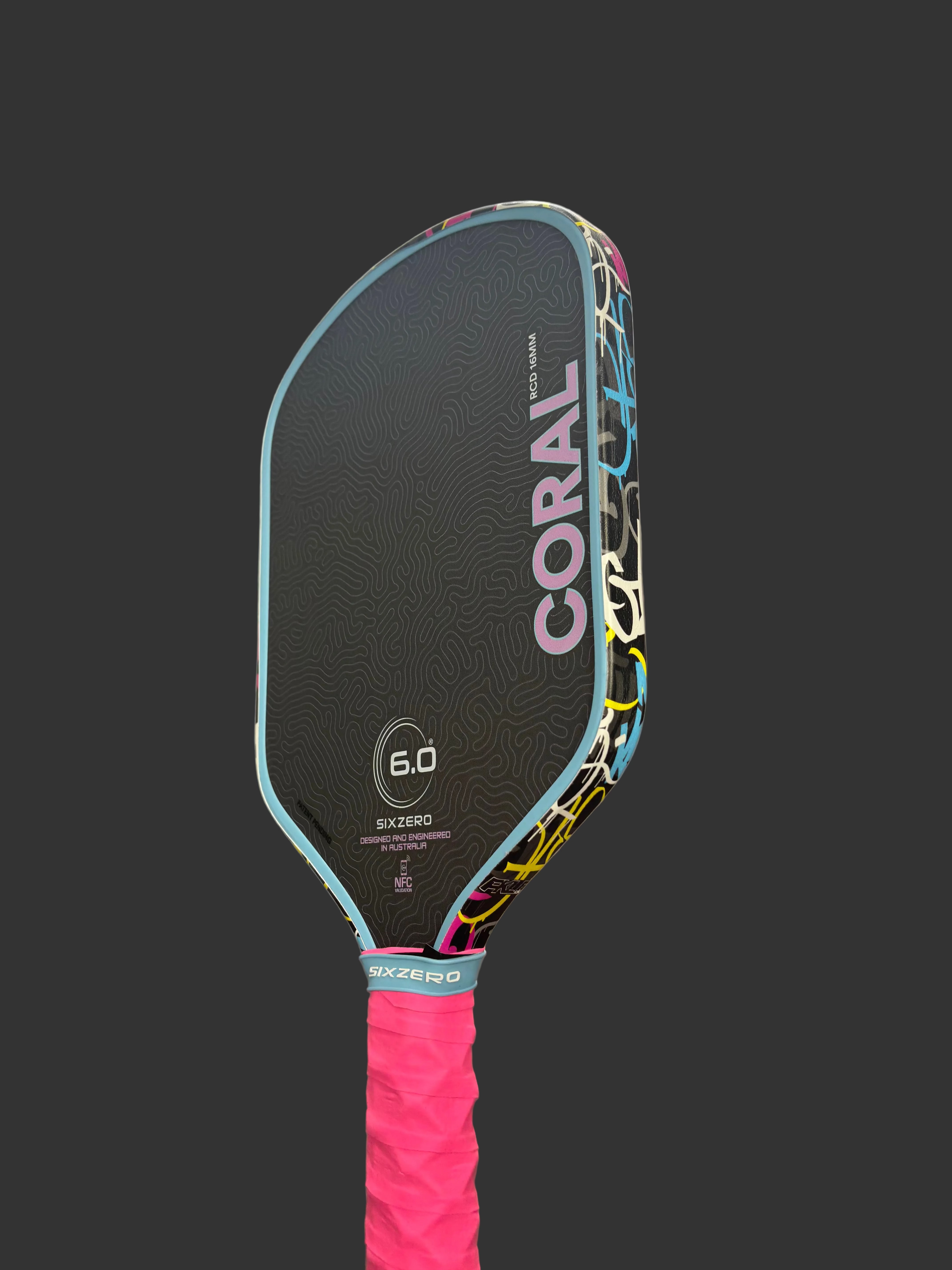 Custom Six Zero Coral Lightweight 16mm Pickleball Paddle