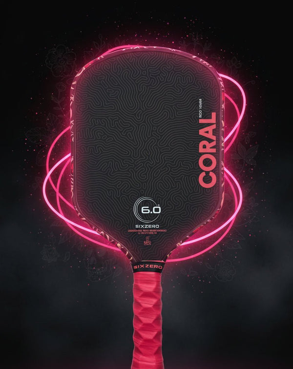 Custom Six Zero Hybrid Coral 16mm Pickleball Paddle - Coral Reaper - Spinwave Pickleball Inc.