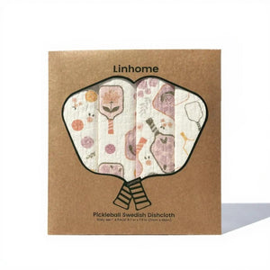 Linhome Floral Paddle & Paddle Club Pickleball Swedish Dishcloths – 4 Pack