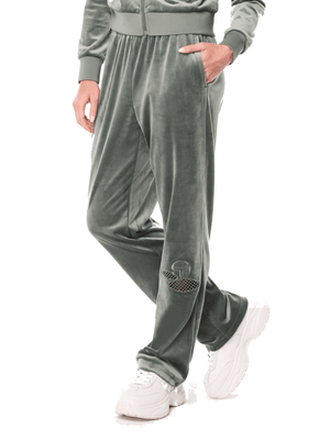 Nuvola Velour Track Pant-Agave Green