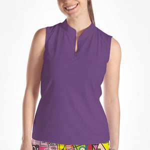 Skort Obsession Sleeveless Quarter-Zip Top — Purple